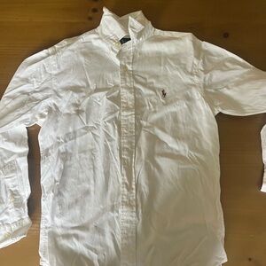 White polo button down shirt